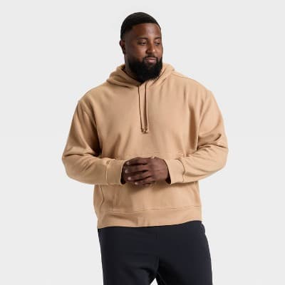 Men's Active Comfort Cotton Fleece Hoodie - All In Motion™ Brown 3XL