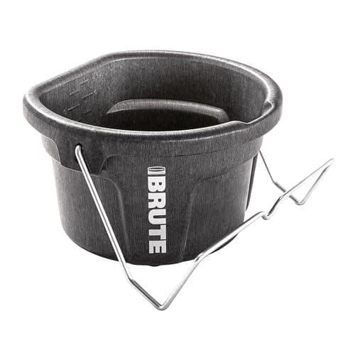 Rubbermaid 2-Gallon 3-in-1 Flat-Back Feed Bucket with Hang Hook
