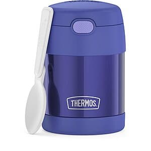 Insulated Food Jar with Foldable Spoon - Purple Thermos Funtainer