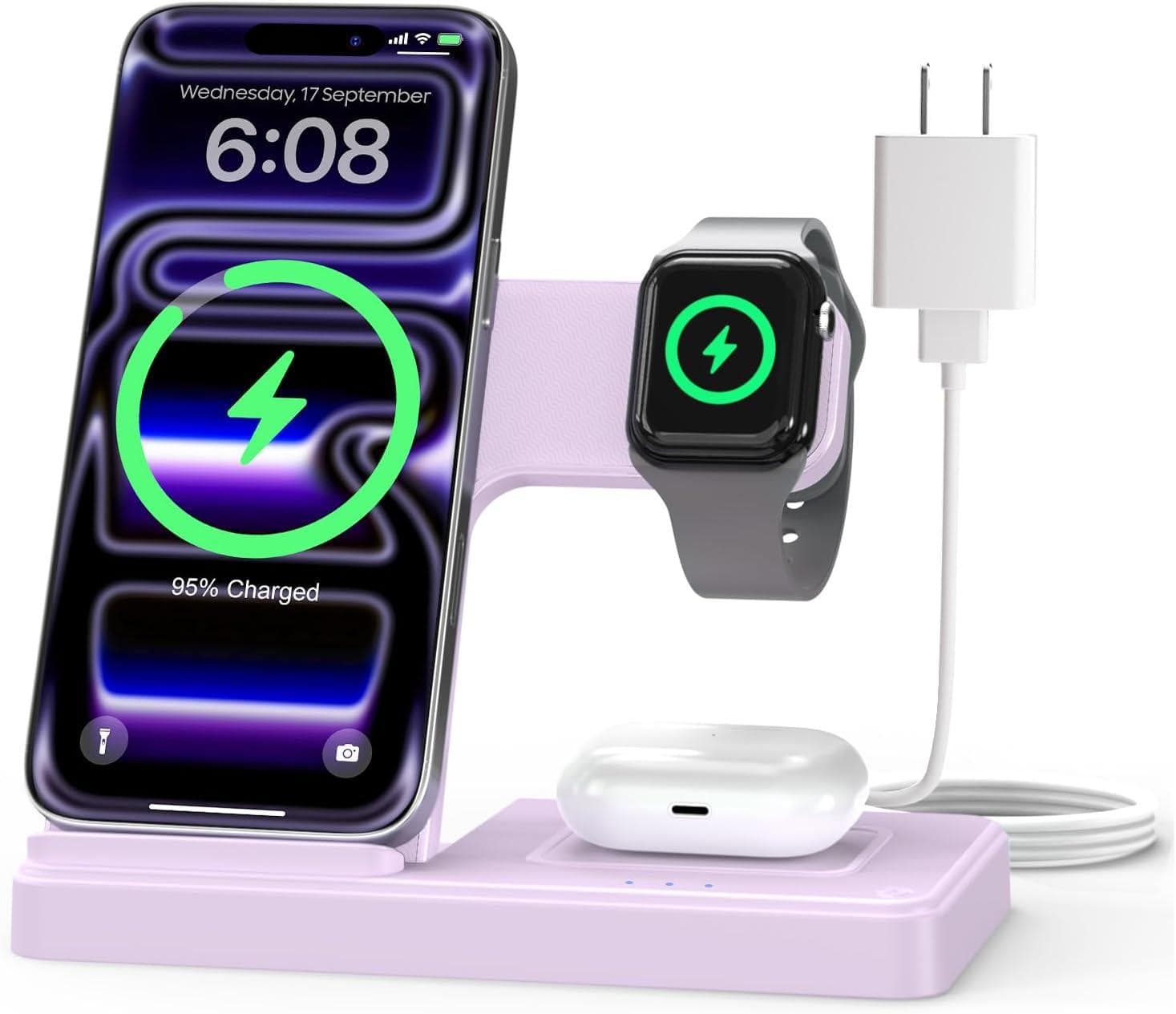 GETPALS 3-in-1 Wireless Charger Stand - Charge Your Apple Devices Easily