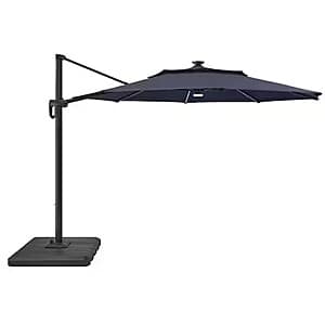 Hampton Bay 11-Ft Cantilever Solar LED Patio Umbrella (Midnight Blue)