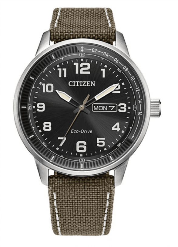 26% Off Citizen Eco-Drive Weekender Analogue Watch with Green Nylon Band