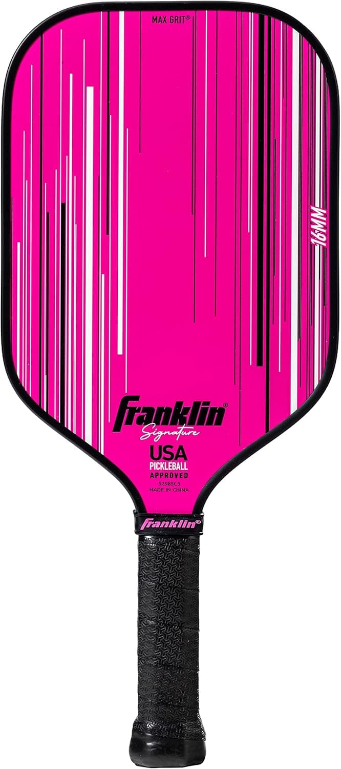 Franklin Sports Pro Pickleball Paddles - Signature Series Pro Paddle with MaxGrit Surface - USA Pickleball (USAPA) Tournament Approved - 16mm Polypropylene Core - Pink