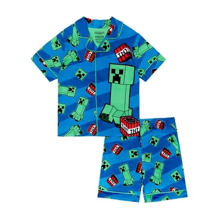 Minecraft Boys 2-Piece Coat and Short Pajama Set, Sizes 4-12