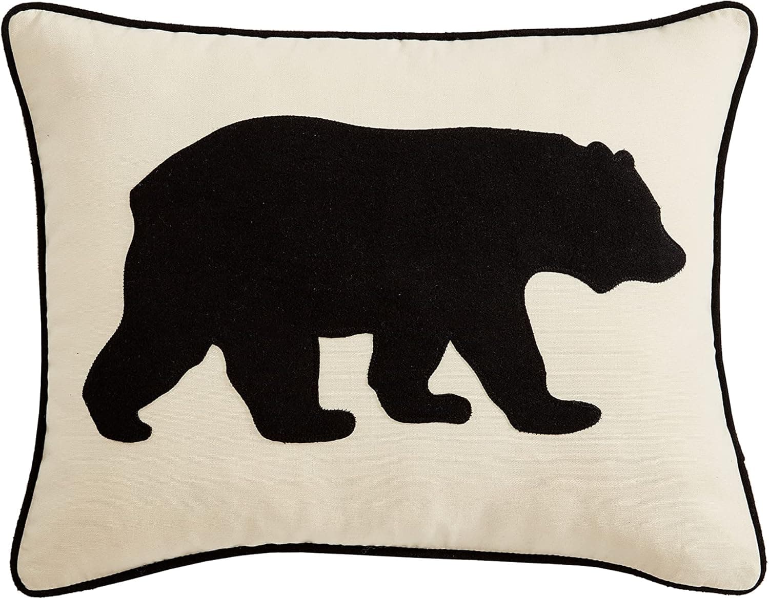 Eddie Bauer Home Throw Pillow with Zipper Closure, Perfect Luxurious Bedding Set for Bed or Sofa, 16" x 20", Bear Twill Black