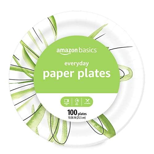 100-Count Amazon Basics 10" Everyday Disposable Paper Plates Amazon