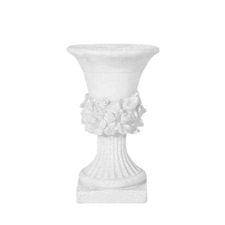 GDF Studio Michaelia Outdoor Garden Lightweight Concrete Urn Planter, Antique White
