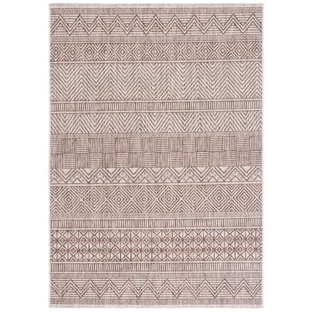 SAFAVIEH Courtyard Altan Geometric Indoor/Outdoor Area Rug, Grey/Brown, 8' x 10'