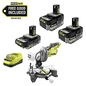 RYOBI Cordless Compound Miter Saw Kit: $199 + Free Shipping