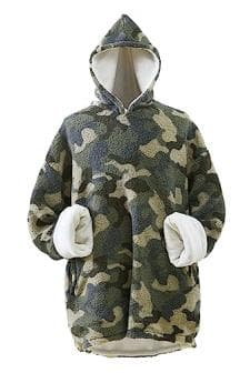 Cozy Coleman Oversized Wearable Sherpa & Micro-Mink Blanket Hoodie
