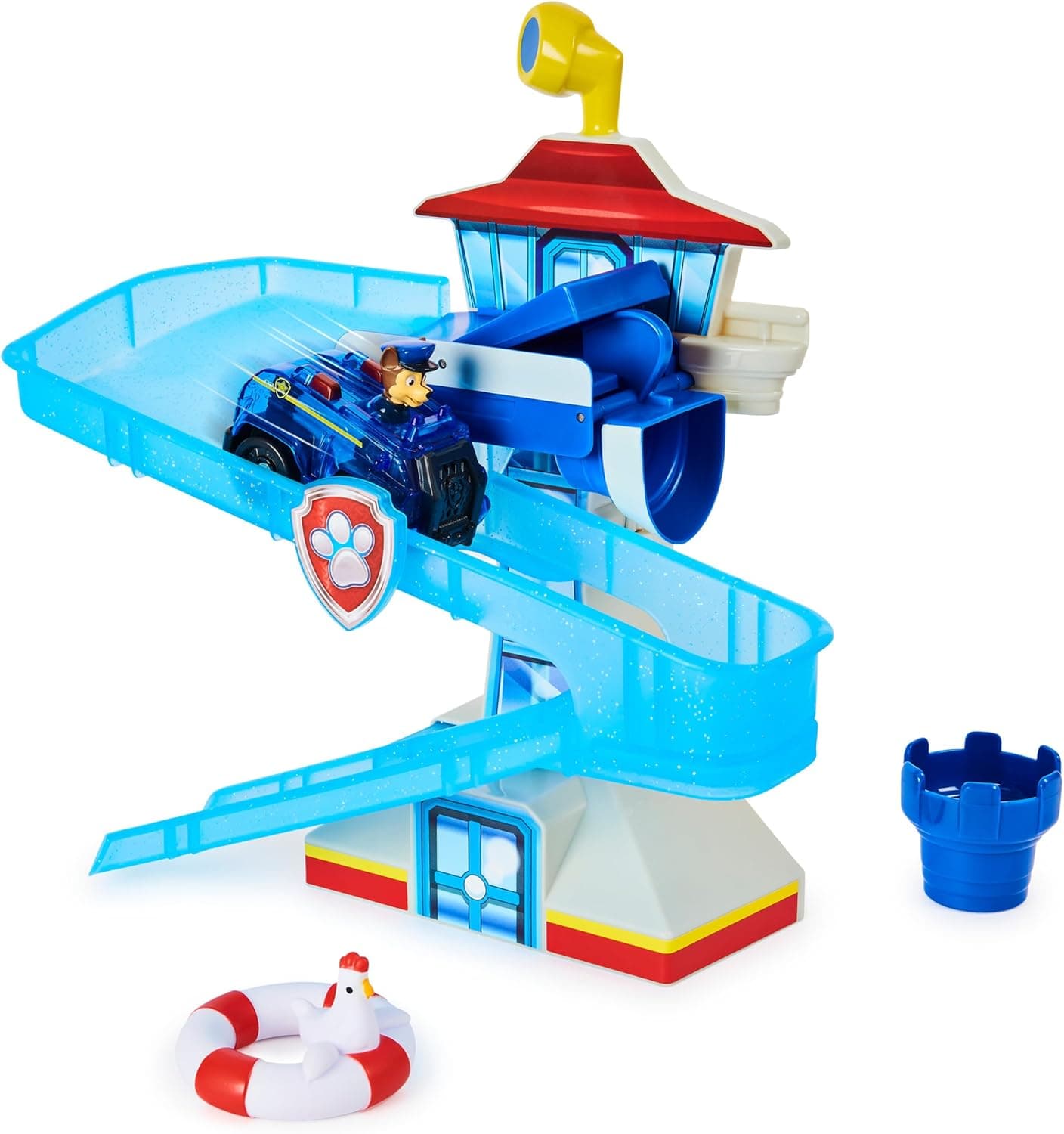 Paw Patrol Adventure Bay Bath Playset with Light-up Chase Vehicle