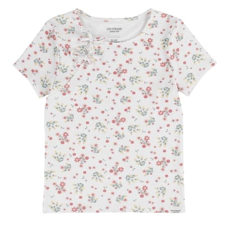 Levi Strauss Signature Girls Short Sleeve Bow Top, Sizes 4-16