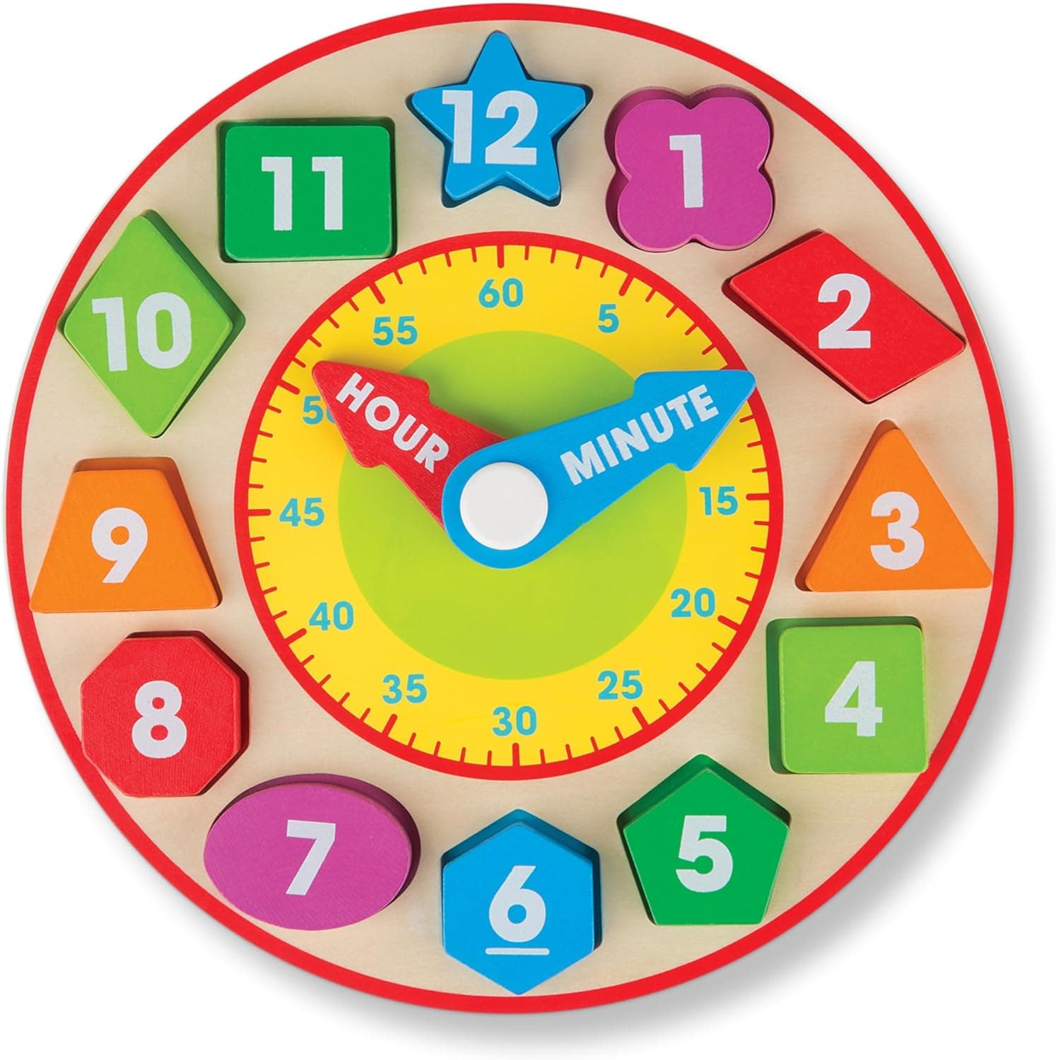Wooden Shape Sorting Clock - Educational Toy by Melissa & Doug