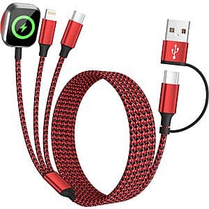 Versatile Travel Charging Cable: 3-in-2 with Apple Watch Charger