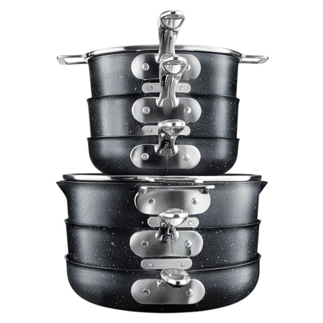 Granitestone 10pc Stackable Cookware Set for $75 at Wayfair
