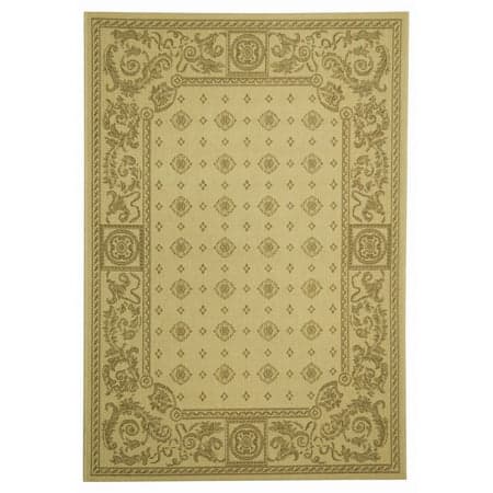 Safavieh Courtyard Erin Bordered Indoor/Outdoor Area Rug, Natural/Brown, 4' x 5'7"