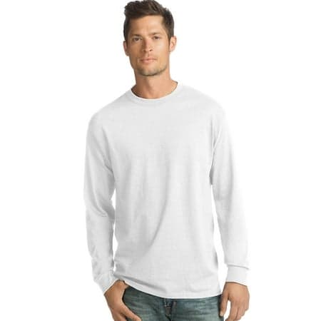 Hanes Long-Sleeve T-Shirt 4-Pack Tee ComfortSoft Men's 100% Cotton Heavyweight