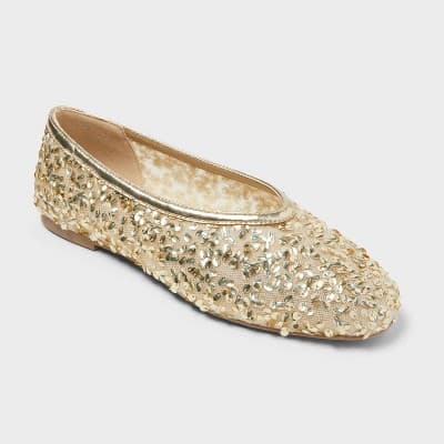 Women’s Sammie Shoes with Memory Foam Insole - A New Day™ Champagne 6