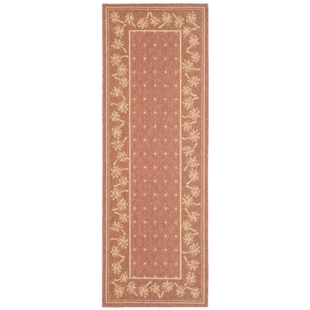SAFAVIEH Courtyard Charles Floral Indoor/Outdoor Runner Rug, Rust/Sand, 2'7" x 8'2"