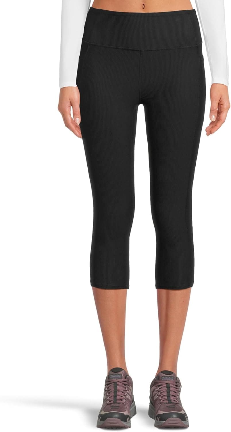 Skechers Go Walk Rib Capri in Bold Black (Medium)