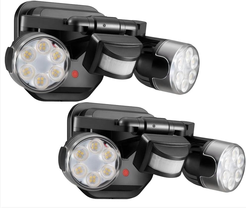 Dual-Head Motion-Activated LED Security Lights