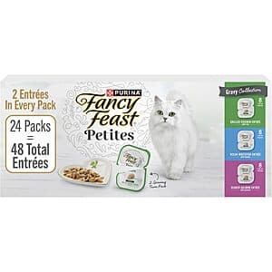 Purina Fancy Feast Gourmet Wet Cat Food - 24 Petites Variety Pack