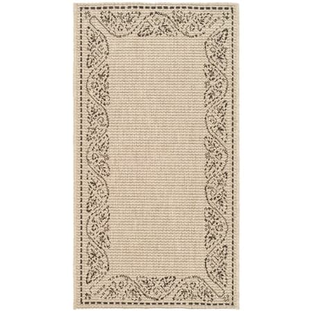 Safavieh Courtyard Eliza Botanical Indoor/Outdoor Area Rug, Sand/Black, 2' x 3'7"