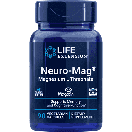 Life Extension, Neuro-Mag® Magnesium L-Threonate, 2000 mg of magnesium L-threonate, memory health, 90 capsules.