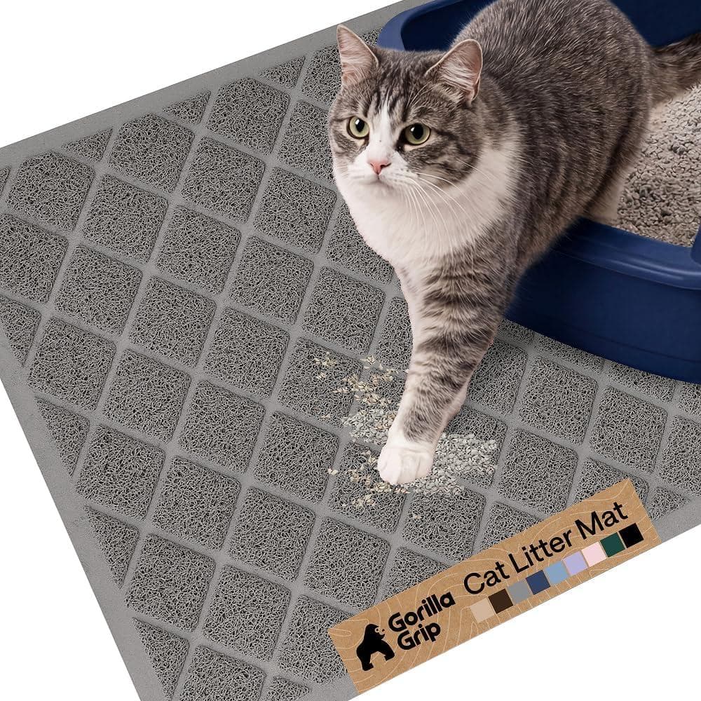 Conquer Cat Litter Mess: GORILLA GRIP 24" x 17" Trapping Mat