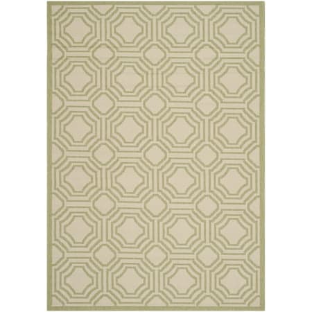 Safavieh Courtyard Brooklyn Geometric Indoor/Outdoor Area Rug, Beige/Sweet Pea, 5'3" x 7'7"