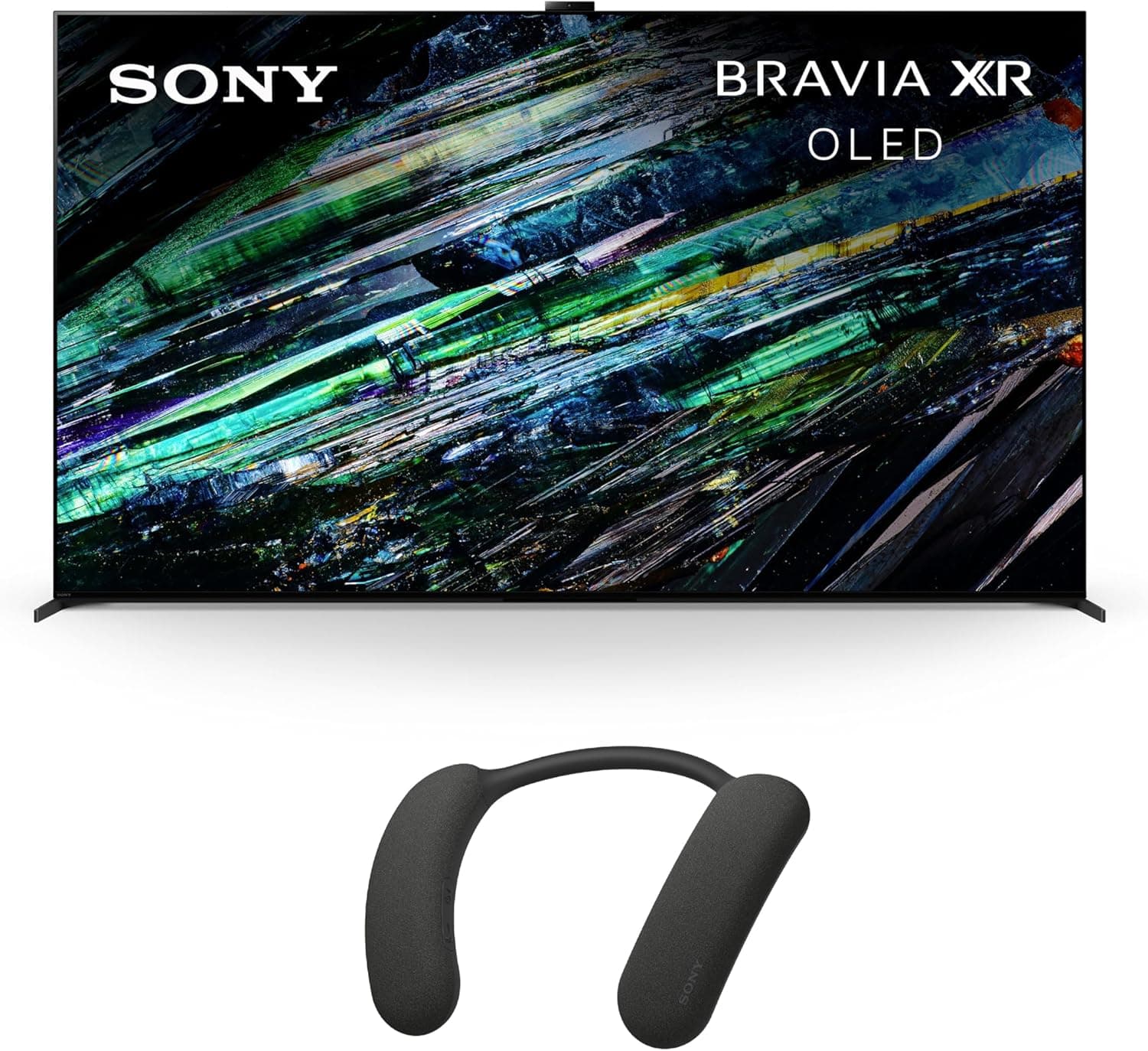 Cinematic Experience: Sony QD-OLED 77" 4K TV with Wireless Speaker