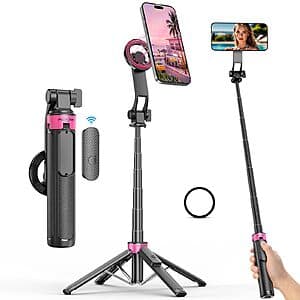Magnetic Selfie Stick Tripod with Wireless Remote for iPhone - $12