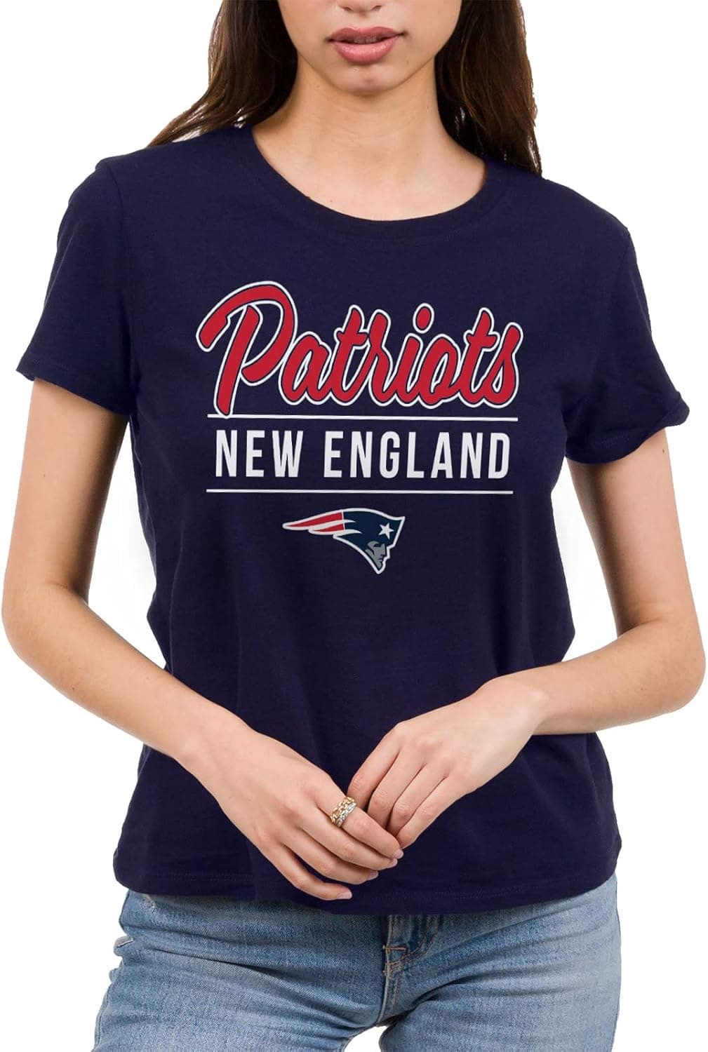 Junk Food Clothing x NFL - New England Patriots - Fan Favorite - Women's Short Sleeve Fan T-Shirt - Size Small