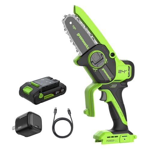 Greenworks 24V Cordless Mini Pruning Chainsaw on Amazon