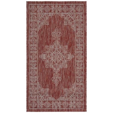 SAFAVIEH Courtyard Delbet Medallion Indoor/Outdoor Area Rug, Rust/Ivory, 2'7" x 5'