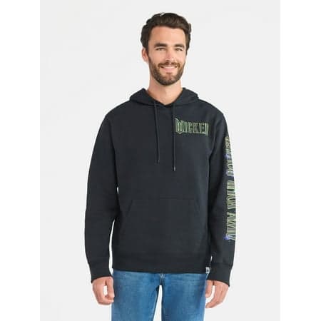 Wicked Men's and Big Men's Front Back Glinda Graphic Hoodie with Long Sleeves, Sizes S-3XL