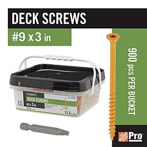 900pk Everbilt #9 x 3" Tan Star Torx Drive Flat Head Wood Deck Screws $24.90 + Free S&H