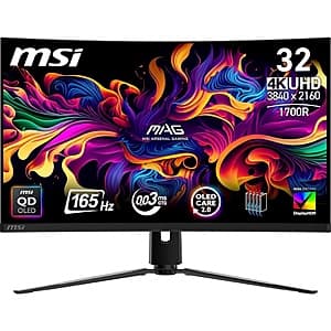 Immersive 32" MSI 4K UHD 165Hz QD-OLED Curved Gaming Monitor