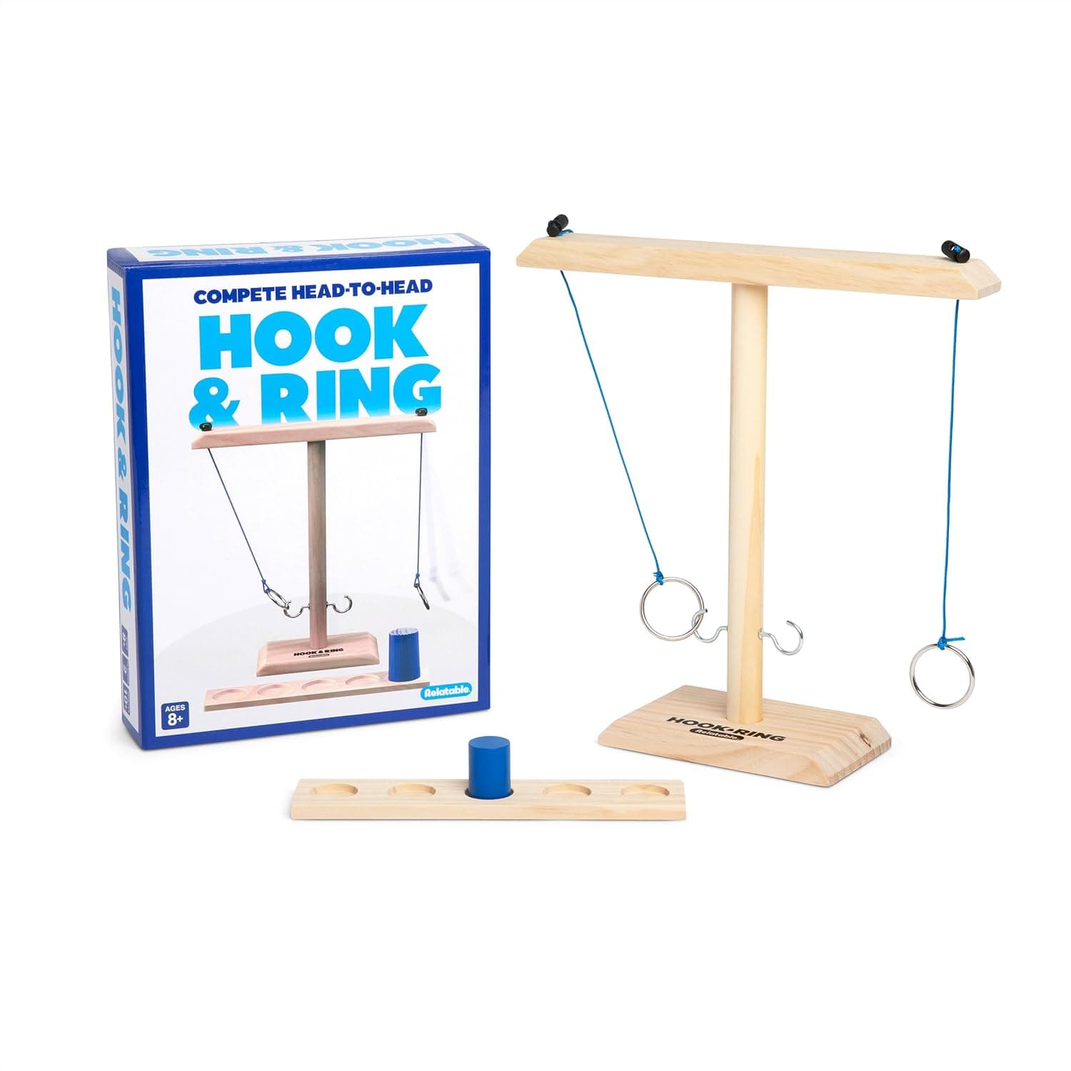 Hook & Ring Family by Relatable, The Exciting Ring Toss Game for Family Gatherings, Great 2 Player Games and Kids Games, Includes 1 Hook & Ring Unit, 1 Scoreboard, 1 Pawn, and Instructions