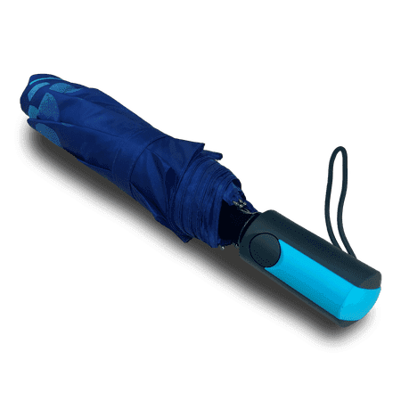 Weather Station Oversize Deluxe Automatic Rain Umbrella Blue Dots