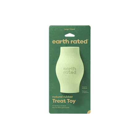 Earth Rated Treat Dispensing Dog Toys, Enrichment Toy for Adult and Puppy Dogs, Slow Feeder, Dishwasher and Freezer-Safe, Natural Rubber, Large, Green