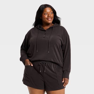 Women's Hooded Sweatshirt - Universal Thread™ Black 1X