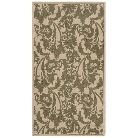 SAFAVIEH Courtyard Anthony Abstract Floral Indoor/Outdoor Area Rug Cream/Green, 2'7" x 5'