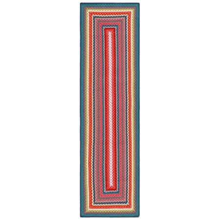 SAFAVIEH Braided Candyce Geometric Machine Washable Reversible Runner Rug, Multi, 2'3" x 14'