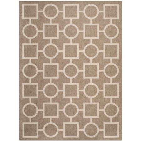Safavieh Courtyard Archimedes Geometric Indoor/Outdoor Area Rug, Brown/Bone, 5'3" x 7'7"