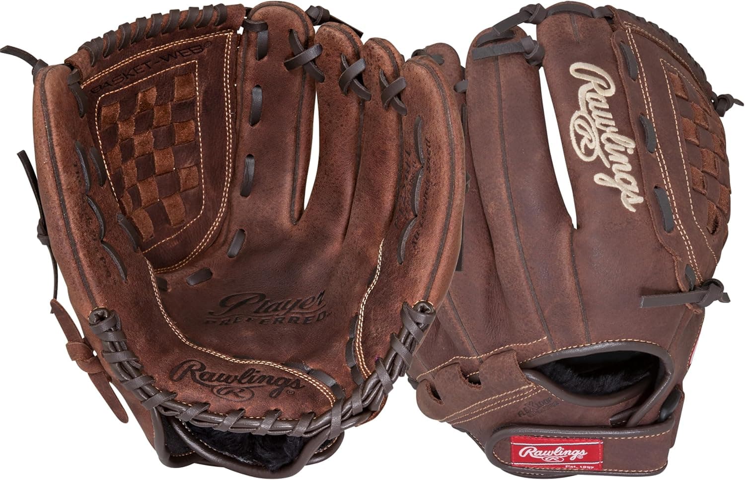 Rawlings Player Preferred Glove: Baseball/Softball, Right Hand Throw, 12.5" Basket Web