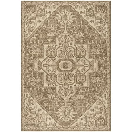 SAFAVIEH Beach House Diggory Medallion Indoor/Outdoor Area Rug, Cream/Beige, 5'3" x 7'6"