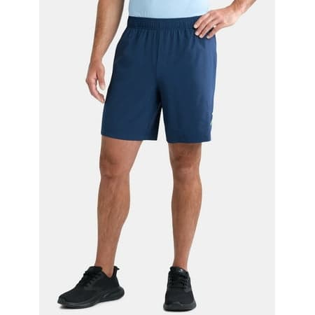 Athletic Works Men's and Big Men's Mixed Media Tennis Shorts, 8" Inseam, Sizes S-3XL