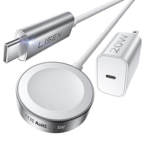 Magnetic Apple Watch Charger with 20W USB-C Wall Adapter