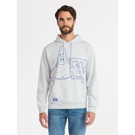 SpongeBob SquarePants Men's & Big Men's Graphic Fleece Hoodie with Long Sleeves, Sizes S-3XL